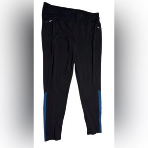 LIVI Active Black Leggings w/ Blue Accents & Zipper Pockets – 18/20